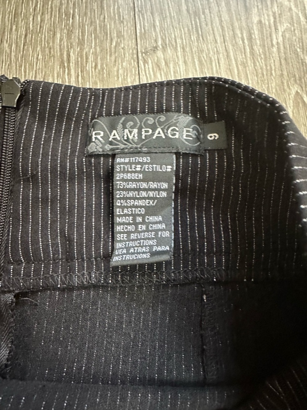 Rampage Black Pinstripe Pencil Skirt - Picture 5 of 8